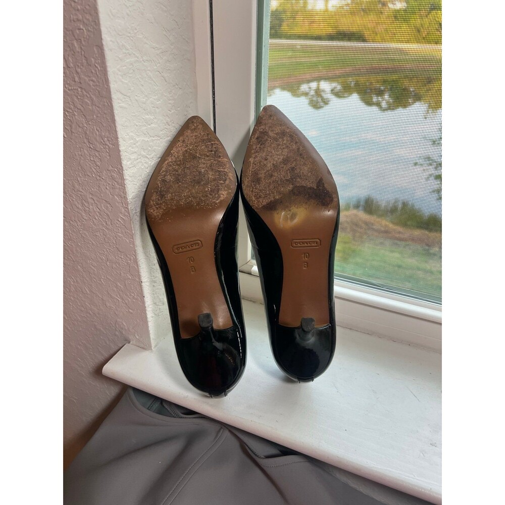 Coach Zoee Patent Leather Black High Heel Pumps Women’s Size 10 - Picture 11 of 12